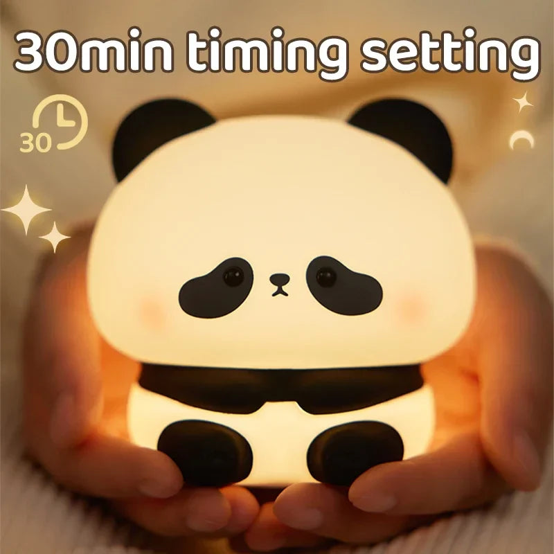 Cute Panda Silicone Rechargeable Night Lamp – Soft LED Bedside Lamp for Kids & Bedroom