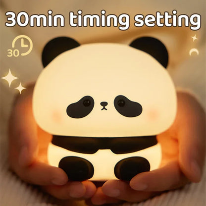 Cute Panda Silicone Rechargeable Night Lamp – Soft LED Bedside Lamp for Kids & Bedroom